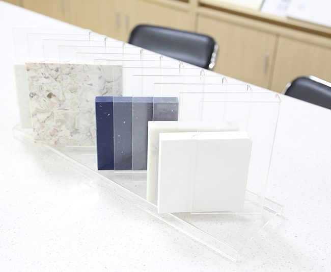 Quartz Sample Display Tabletop Racks Marble Display Stand In Showroom ST-39-1