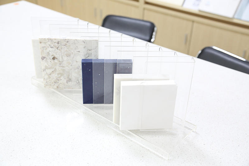 Quartz Sample Display Tabletop Racks Marble Display Stand In Showroom ST-39-1