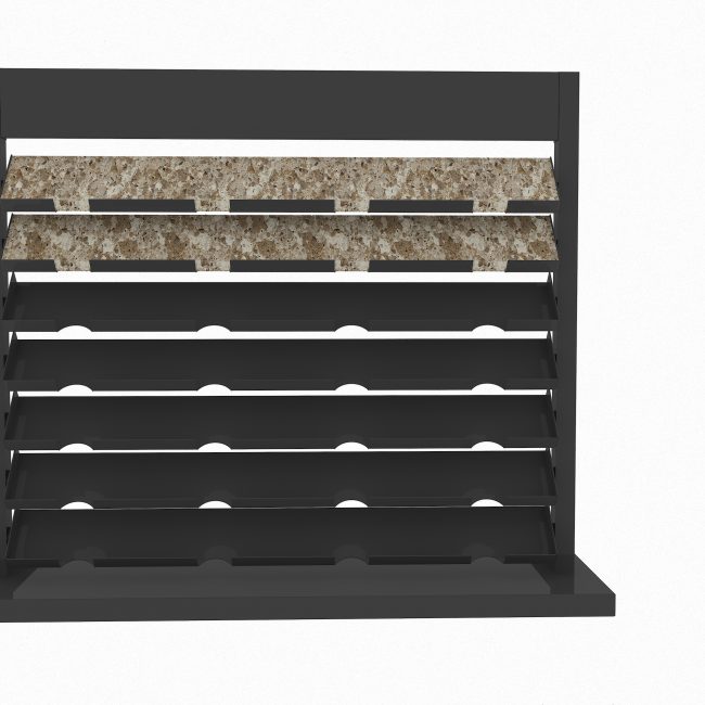 metal stone sample display racks black marble display stand ST-15-1