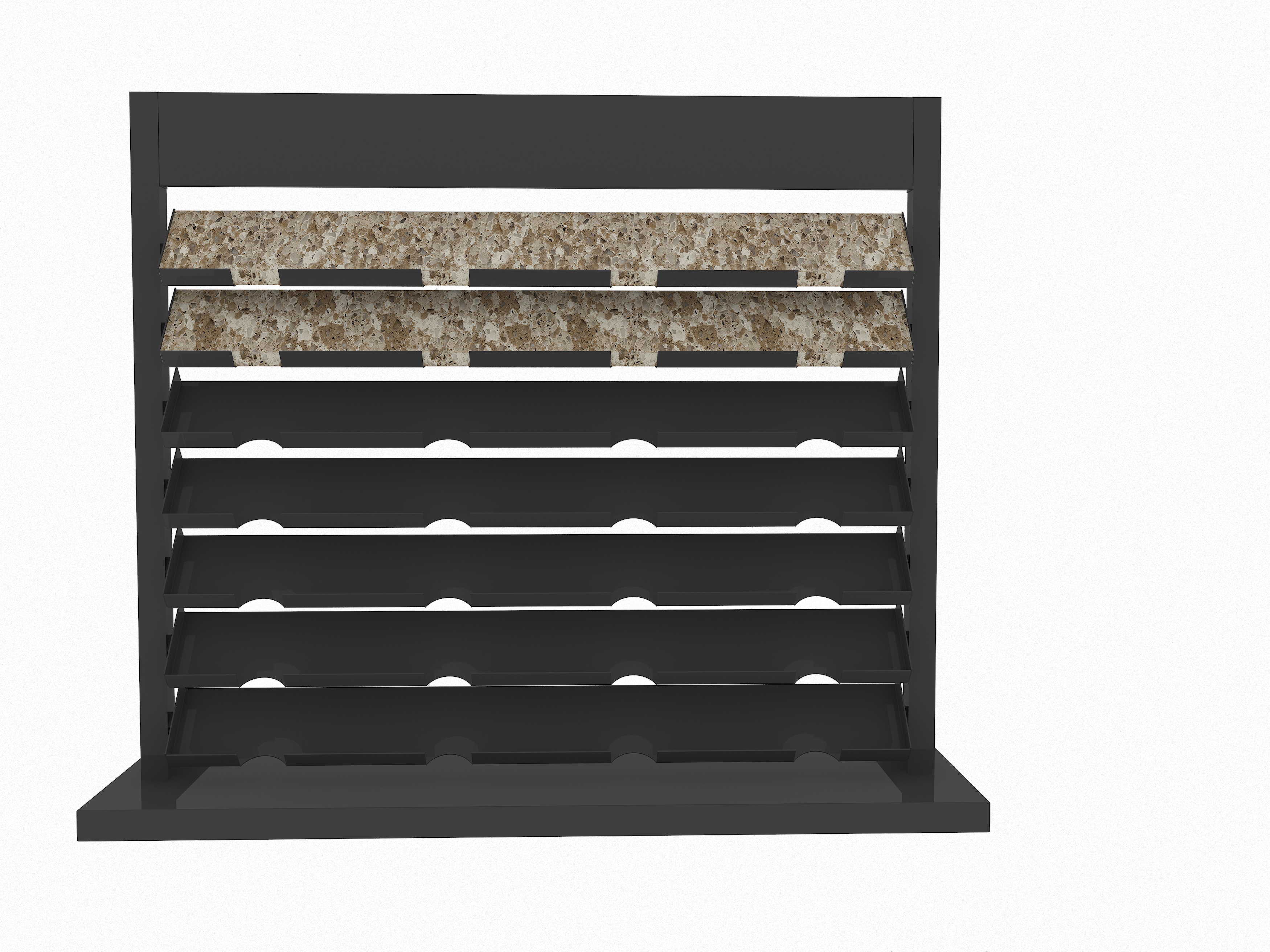 metal stone sample display racks black marble display stand ST-15-1